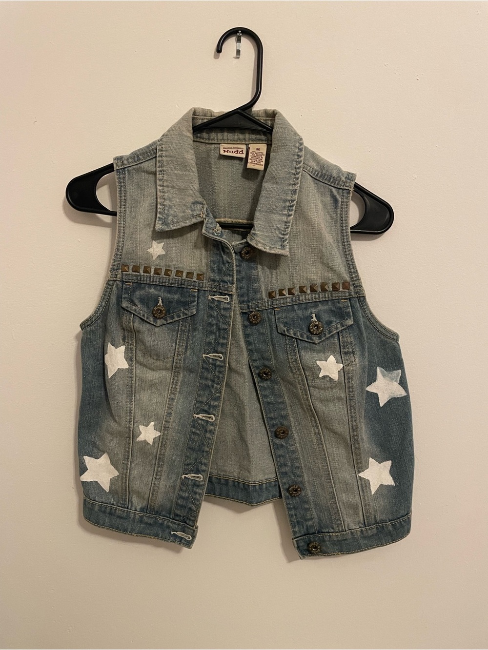 Hand Painted Denim Star Studded Vest - Mudd